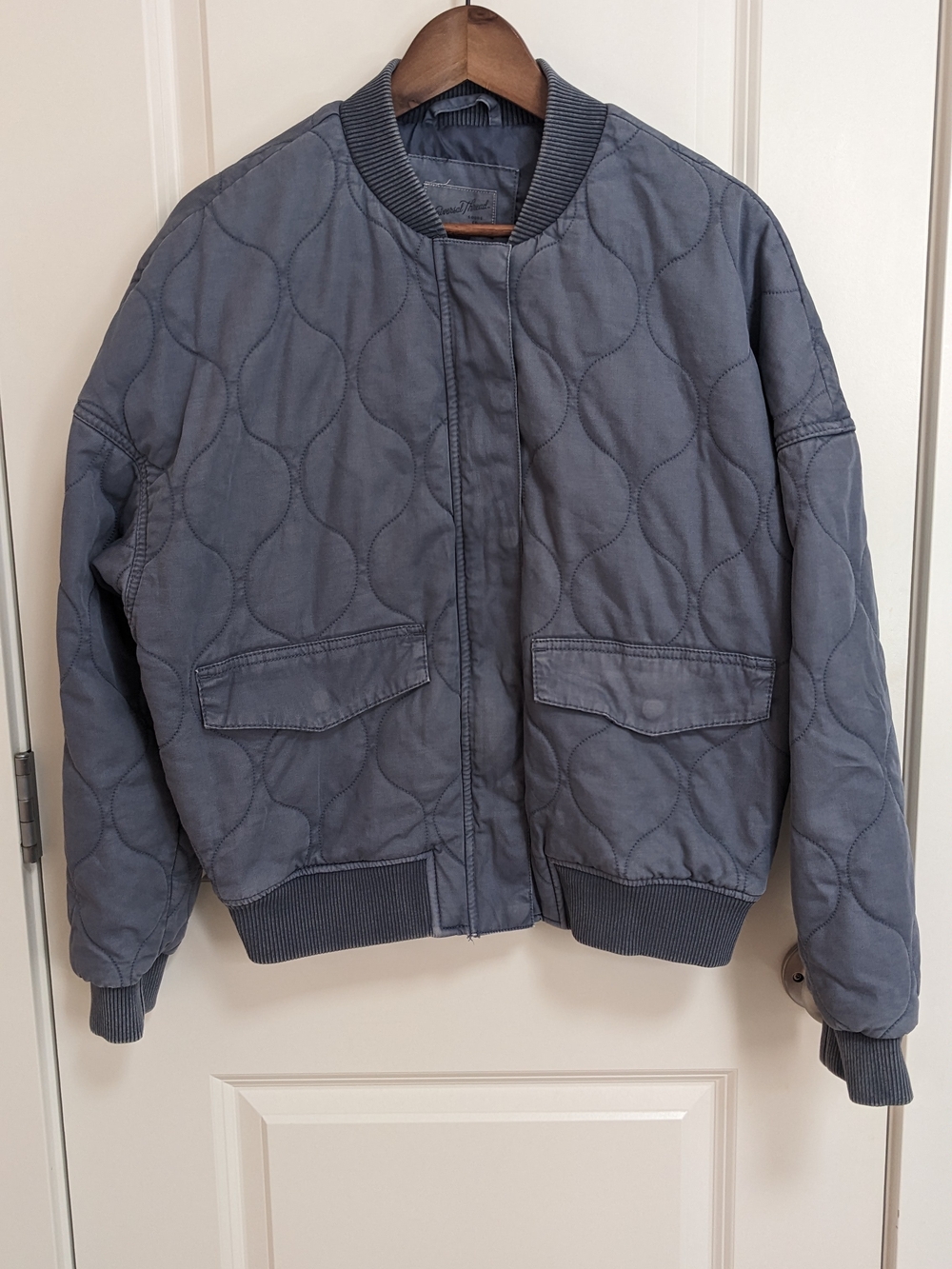 Universal Thread Kids Quilted Bomber Jacket in Slate Blue